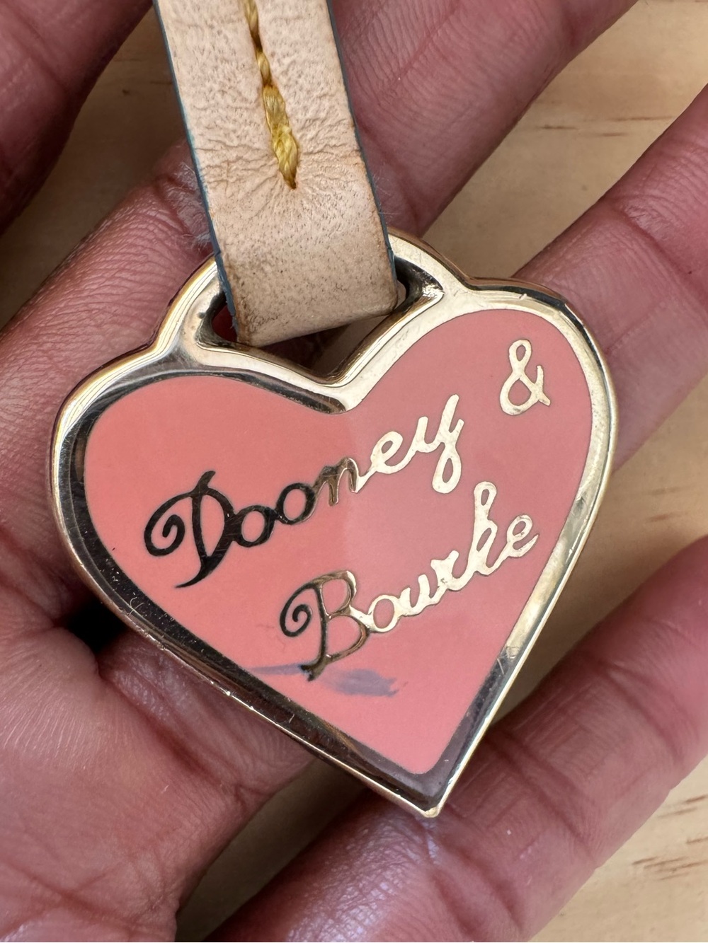 Dooney & Bourke Pink Heart Shaped Bag Charm